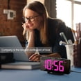 thumbnail image 7 of Digital Alarm Clock, Large LED Digital Clock for Bedrooms with 10 Color Changing Night Light, Adjustable Brightness, USB Charging Port, Bedside and Desk Clock for Living Room Office Decor (Black), 7 of 7