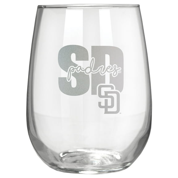 San Diego Padres Etched 17oz. City Stemless Wine Glass