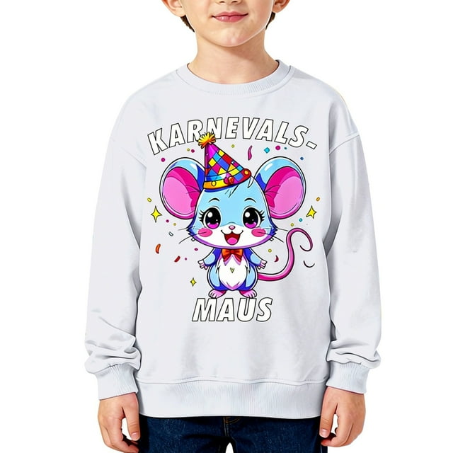 HUANBAI Chandail en Molleton Graphique Unisexe pour Enfants Karnevals 6-7 Ans