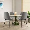 thumbnail image 5 of Gymax Dining Chairs Set of 4 Upholstered Fabric Chairs W/Metal Legs for Living Room Grey, 5 of 9