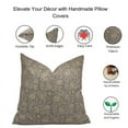 thumbnail image 4 of Fabdivine Block Print Throw Pillow Cover, 16x16 Inch Thick Linen Decorative Cushion Cover, Floral Print Boho Design Gray Pillow Cover for Sofa and Couch, 4 of 5