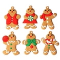 thumbnail image 4 of Adornos de hombre de jengibre, muñeco de hombre de jengibre tradicional, adorno colgante para árbol de Navidad, decoraciones navideñas, 6 uds., 4 of 8