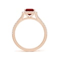 thumbnail image 2 of ANGARA Lab Grown 1.6 Ct Emerald-Cut Ruby Halo Split Shank Engagement Ring for Women in 14K Rose Gold (Size-8x6mm) | July Birthstone, Anniversary, Jewelry Gift for Women | Lab-Grown Ruby Ring, 2 of 7