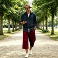thumbnail image 6 of Mens Baggy Sweat Shorts Gym Athletic Basketball Summer Workout Lounge Beach Drawstring Shorts with Big Pockets, 6 of 7