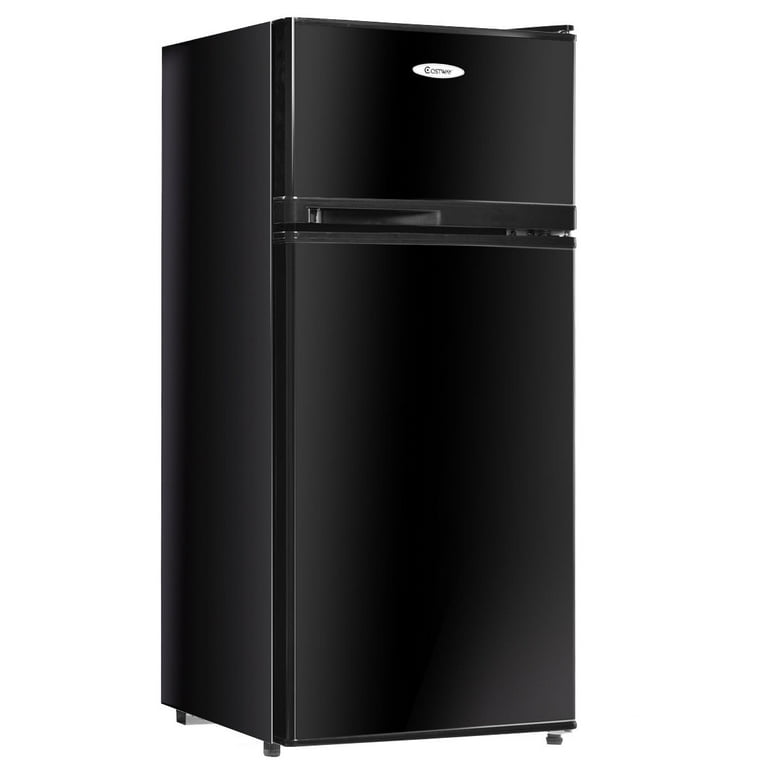 Costway 2 Doors 3.4 cu ft. Unit Compact Mini Refrigerator Freezer Cooler