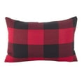 thumbnail image 1 of Saro Lifestyle 9025P.R1320BP 13 x 20 Po Buffle Check Plaid Design Coton Poly Rempli Jeter Oreiller&44; Rouge, 1 of 1