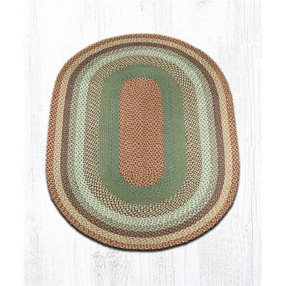 3 x 5 ft. Oval Braided Rug, Buttermilk & Cranberry