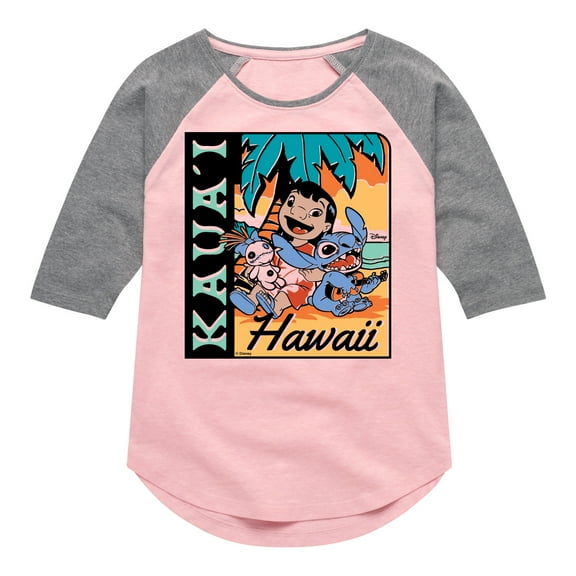 Lilo & Stitch - Lilo Stitch Kauai - Toddler And Youth Girls Shirt Tail Raglan