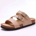 thumbnail image 1 of Crestar-Zapatillas de ante de corcho para mujer y hombre, zuecos de moda, zapatillas clásicas antideslizantes para exteriores con soporte de arco, 1 of 5
