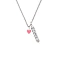 thumbnail image 2 of Delight Jewelry Acrylic 5/16" Pink Heart Silvertone Family Bar Charm Necklace, 23", 2 of 4