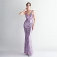 thumbnail image 3 of Posicionamiento flor condole cinturón noche lentejuelas vestido largo banquete delgado vestido de noche elegante, 3 of 6
