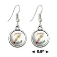 thumbnail image 4 of Letter Z Floral Monogram Initial Novelty Dangling Drop Charm Earrings, 4 of 5