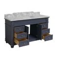 thumbnail image 7 of Elizabeth 60" Single Bathroom Vanity with Marine Gray Cabinet and Carrara Marble Top, 7 of 7