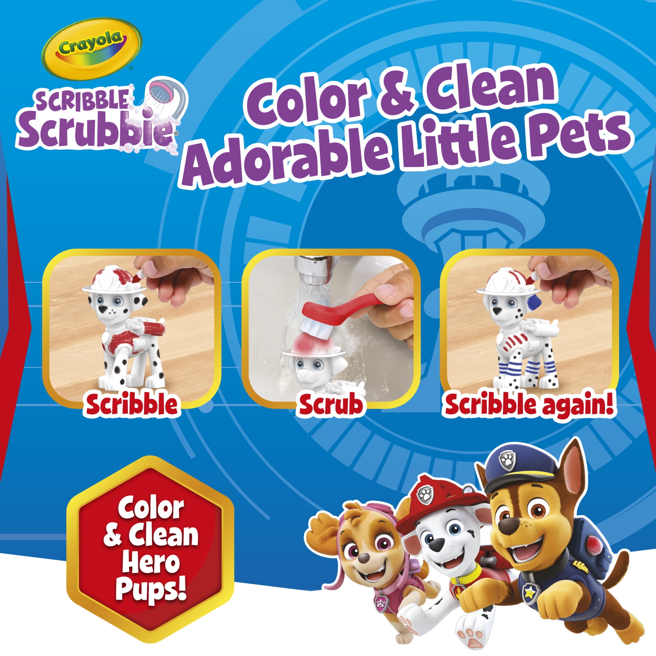 Crayola PAW Patrol Scribble Scrubbie Pets, 3ct, Toddler Easter Crafts, PAW Patrol Toy, Easter Gift f(图5)