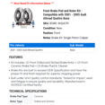 thumbnail image 2 of Front Brake Pad and Rotor Kit - Compatible with 2001 - 2005 Audi Allroad Quattro Base 2002 2003 2004, 2 of 2