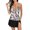 Black, variant on Jacenvly Plus Size Swimsuit for Women Swimdress Two-Piece Swimwear with Flared Skirt Bikini Bathing Suits Multicolor