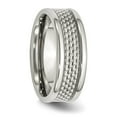 thumbnail image 4 of Auriga Fine Jewelry Stainless Steel Polished w/ Grey Carbon Fiber Inlay 8 mm Band for Women Size 8.5, 4 of 6