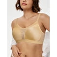 thumbnail image 2 of Wingslove Medium Impact Sports Bras for Women Plus Size Wireless Non Padded Workout Exercise Yoga Bras,Deep Nude 36DDD, 2 of 5