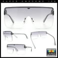 thumbnail image 2 of Minimal Oversized Half Rim Shield Flat Top Plastic Mafia Mogul Sunglasses Slate - Grey Clear, 2 of 6