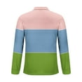thumbnail image 4 of Timoontee Shirts for Men Modern Fit Long Sleeve Lapel Pullover Casual T-Shirts Lightweight Workout Color Block Zipper Tops Pink L, 4 of 5