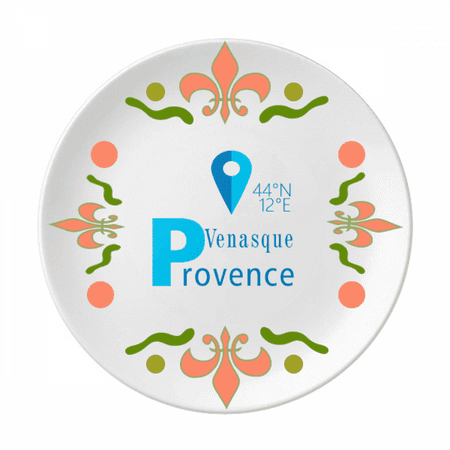

Provence Geography Coordinates Trave Flower Ceramics Plate Tableware Dinner Dish