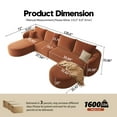 thumbnail image 2 of 138.6" U Shaped Modern Modular Sectional Curved Sofa with Ottoman, Minimalist Style Comfy Cloud Couch for Living Room Apartment, No Assembly Required Boneless Couches (Orange,Left Facing Chaise), 2 of 7