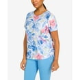thumbnail image 6 of Alfred Dunner Womens Petite  Floral Watercolor Eyelet Top, 6 of 6