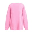 thumbnail image 5 of VISALY V Neck Pullover Sweater Tunic Sweatshirt Oversized Sweatshirt Casual Fleece Pullover Sweaters Cute Long Sleeve Shirts Tops Pullover Sweatshirts Half Zip Pullover Women Casual Sweatshirt Pink Xl, 5 of 6