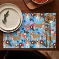 thumbnail image 5 of Basset Hound Dog and Flower Summer Placemats Table Placemats Set Of 4-Linen Kitchen Washable Placemats Table Mats 11.8"x17.7"Non-Slip Heat Resistant, 5 of 6