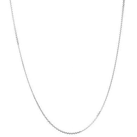 JewelStop 925 Sterling Silver Rhodium Plated 0.8 mm Cable Chain Necklace, Lobster Claw - 18 Inches, 1.25gr.