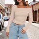 thumbnail image 5 of Salir Tops Y2K Camisa Crop Top Mujeres Color Sólido Traje Diario Calle, 5 of 9