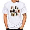 thumbnail image 3 of Men's Vintage Tee, Men Short Sleeve Crew Neck It Is What It Is Print Top Summer Male ClothingEffortless Casual ., 3 of 8
