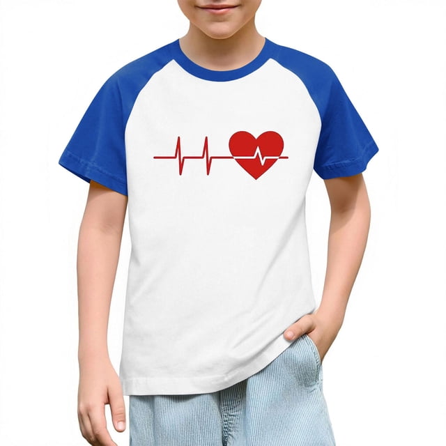 Blusas y camisas de manga corta con cuello redondo para niños y niñas, blusa de manga corta con estampado de cuello redondo