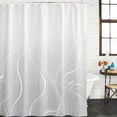thumbnail image 3 of Grey Geometric Waterproof Fabric Shower Curtain,Modern White Stripe Abstract Distortion Art Waterproof Fabric Shower Curtain for Bathroom Curtains Bathtubs Shower Curtains with 12 Hooks Small 36x78in, 3 of 8