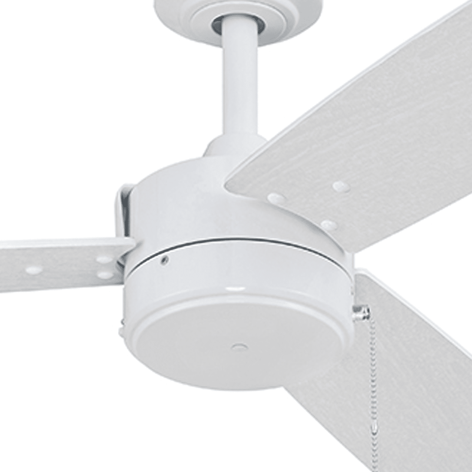 Prominence Home Journal 52" White Modern Indoor Outdoor Ceiling Fan with 3 Blades, Pull Chain & Reverse Airflow