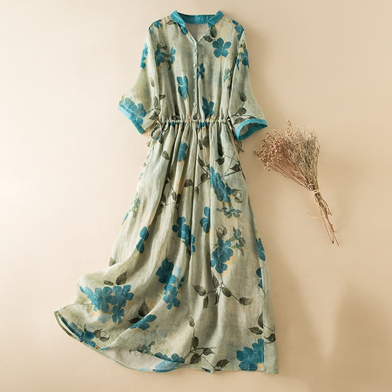 Zpanxa Plus Size Linen V Neck Shirt Dress Color Block Print Summer Midi Dress - Walmart.com Zpanxa Plus Size Linen V Neck Shirt Dress Color Block Print Summer Midi Dress - Walmart.com