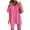 Hot Pink, variant on Womens Summer Tops,Summer Sets for Women Women Fashion V-Neck Blouse Short Sleeve Tops Shorts Casual Suit Sets Summer Sets for Women Plus Size