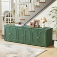 thumbnail image 4 of Wirrytor Mid Century Modern Fluted Sideboard Buffet Cabinet with Doors, Console Cabinet with Adjustable Shelves, Under TV Cabinet with Storage,Green, 4 of 8