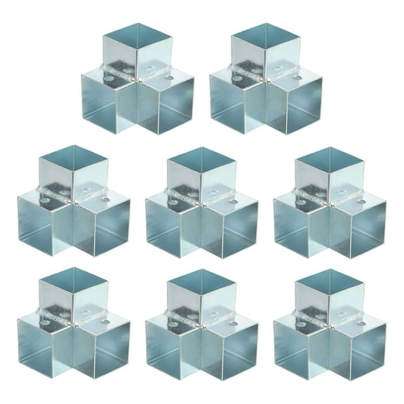 3-Way Gazebo Brackets Kit, Right Angle Corner Bracket Woodworking DIY Post Base Kit for 1.3" x 1.3" Lumber for Outdoor Patio Gazebo Log Cabins (8 Pack)