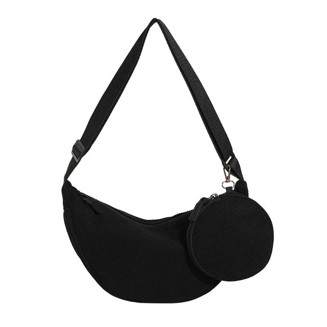 Bolso Pana Media Con Correa Ajustable para Mujer Bolso Media 2 Piezas (negro)