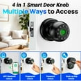 thumbnail image 2 of Smart Door Knob,Blacksmith Biometric Smart Door Lock with App Control & Fingerprint & Password & Keys,Keyless Door Lock Doorknob Smart Lock for Home, Apartment, Office,Black ﻿, 2 of 8