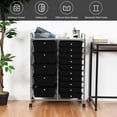 thumbnail image 4 of LYYHTY 15-Drawer Rolling Storage Cart, Multipurpose Movable Organizer, Utility Cart for Home, Office, School, Black, 4 of 9