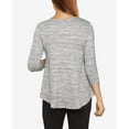 thumbnail image 6 of Ruby Rd. Womens Marled Metallic Hatchi Crisscross Top Silver Medium, 6 of 8