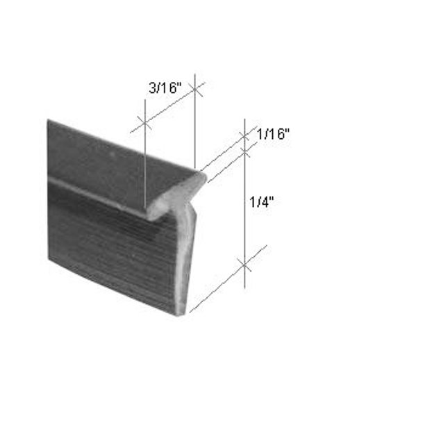 Gray Shower Door Vinyl "T" Sweep and Drip Seal 7 ft long Walmart
