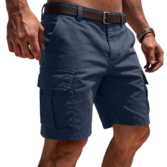 Cargo Shorts for Men Relaxed fit Elastic Waist Athletic Work Shorts Summer Lightweight Hiking Shorts Multi Pockets,S