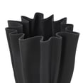 thumbnail image 4 of DecMode 10" Abstract Dimensional Ribbed Tulip Black Ceramic Vase with Angular Rim, 4 of 9
