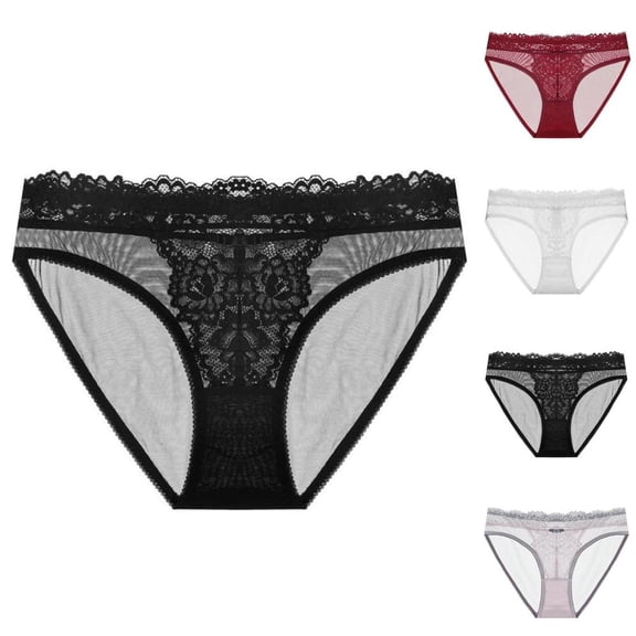 Bxsruta Women's Low Rise Hip Lifting Underwear with French Thin Sheer Mesh Lace for Daily Comfort and Style