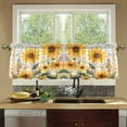 thumbnail image 4 of Yayeee Kitchen Curtains Tier Set of 2 Light Filtering 57"x24" Over Sink Window Panels, Beige Sunflowers, 4 of 7