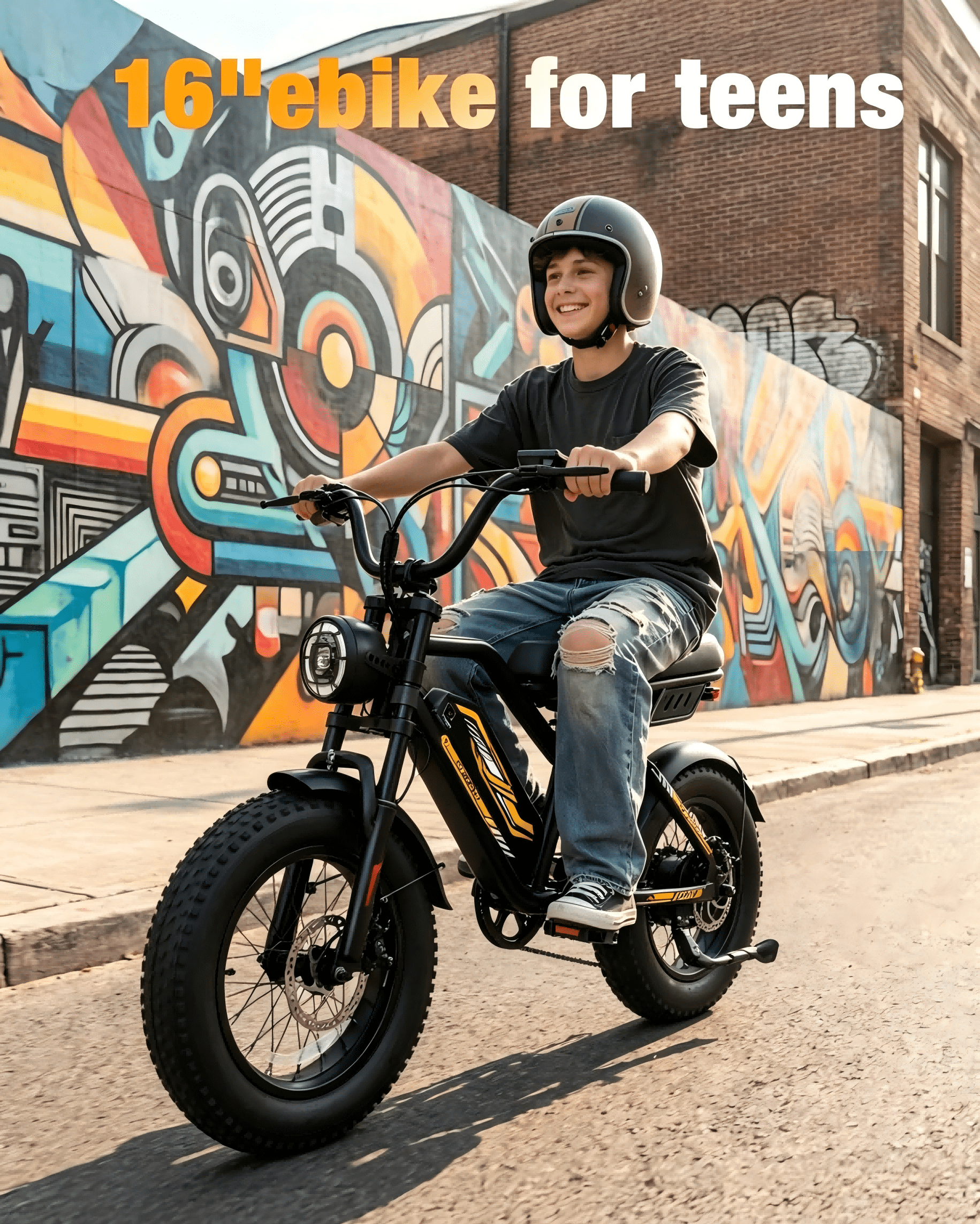 1000W 25mph Moutain Ebike,Electric Bike for Teens, 48V 15.6AH 16" Fat Tire Electric Bicycle Full Suspension UL2849 Age 13+