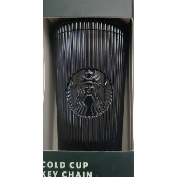 Starbucks Jet Black Pleated Metallic Core 2024 Key Chain Tumbler Cold Cup